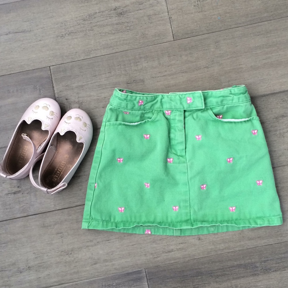 Gap Green and Butterfly jean skirt size 4T